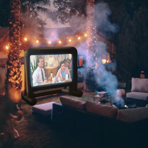 Miniatura 7 de HuaKastro Pantalla de proyector inflable para exteriores de 16 pies, diseño de una sola pieza, pantalla de fácil configuración con ventilador