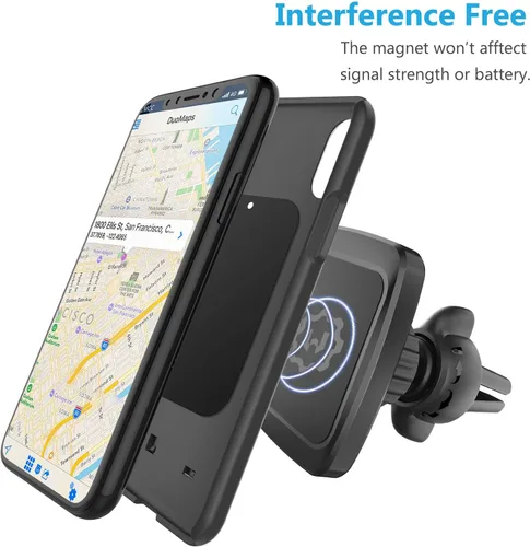 Miniatura 6 de WixGear Soporte magnético para teléfono para automóvil, universal con bloqueo de giro para ventilación de aire, soporte magnético para teléfono