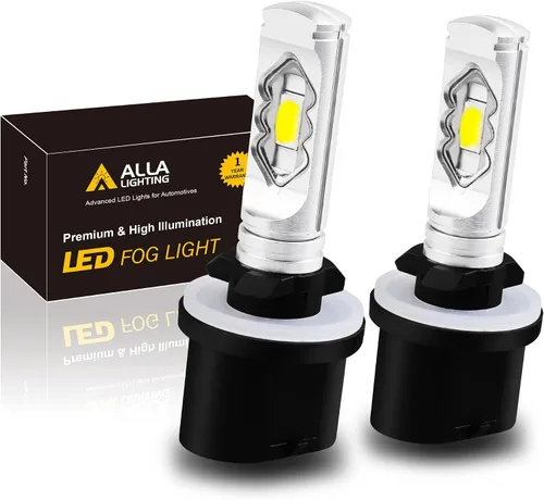 Miniatura 10 de Alla Lighting Bombillas LED antiniebla de 3800 lm 899 880, base PG13 superbrillante 884 885 887 893 H27 H32, ETI 56-SMD (amarillo dorado de 3000 K)