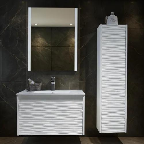 Miniatura 18 de BLOSSOM Tocador de baño blanco de 48 pulgadas con fregadero, tocador de baño flotante de madera con fregadero de 48 pulgadas, espejo, gabinete