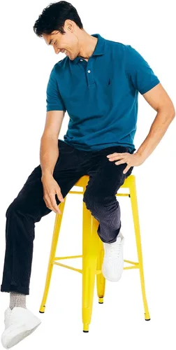 Miniatura 2 de Nautica playera polo clásica de mangas cortas, color sólido, para hombre