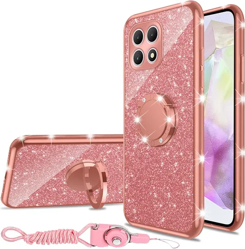 Miniatura 27 de nancheng Funda de teléfono para TCL A3X (A600DL), funda para Alcatel TCL A3X niñas y mujeres, bonita funda de silicona transparente con purpurina