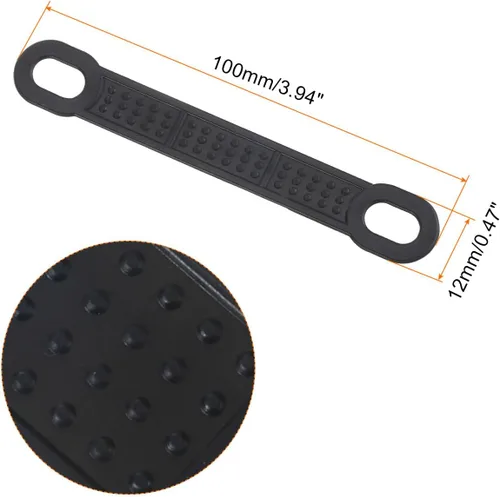 Miniatura 2 de uxcell 100 tiras adhesivas de silicona antideslizantes para colgar ropa para perchas de madera y plástico, color negro (3.94 x 0.47 pulgadas)