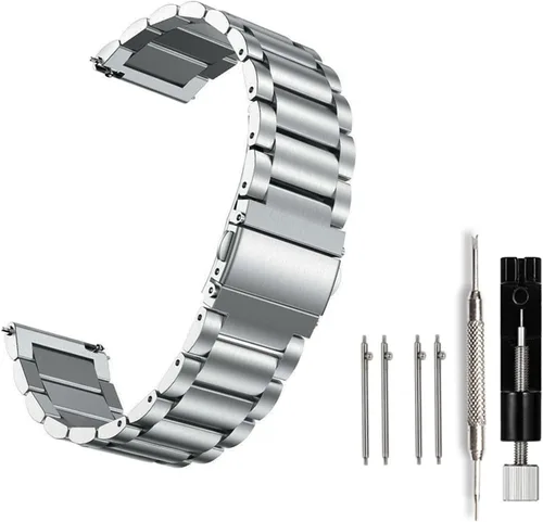 Miniatura 21 de Moran Correa de malla de acero inoxidable de 20 mm, correa de metal de liberación rápida, 18 mm, 20 mm, 22 mm, compatible con Samsung Galaxy Watch