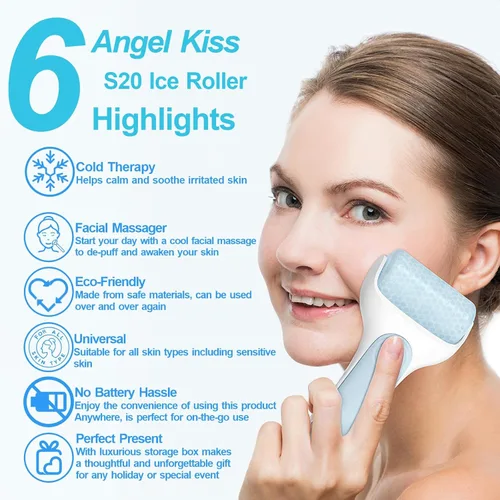 Miniatura 3 de Angel Kiss Rodillo de hielo para ojos faciales, idea de regalo para mujeres, masajeador de terapia de frío para reducir la hinchazón