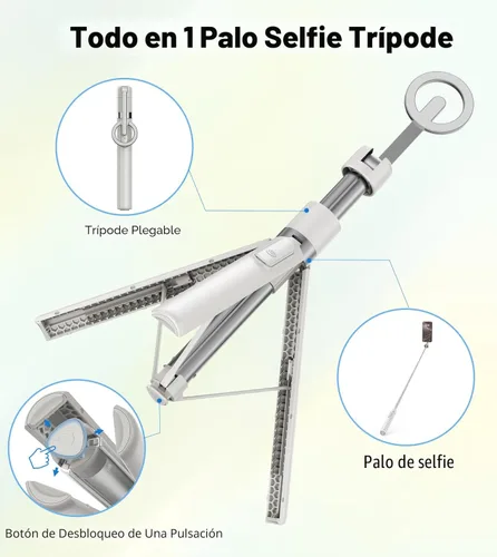 Miniatura 7 de TONEOF Trípode de palo de selfie magnético de 68" con soporte magnético fuerte de aluminio para Magsafe, soporte de trípode para teléfono de viaje