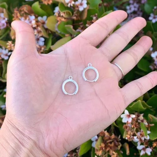 Miniatura 2 de Adabele - 10 ganchos redondos de plata de ley auténtica para aretes de 0.551 in (0.55 pulgadas) con circonita cúbica de diamante de circonita cúbica