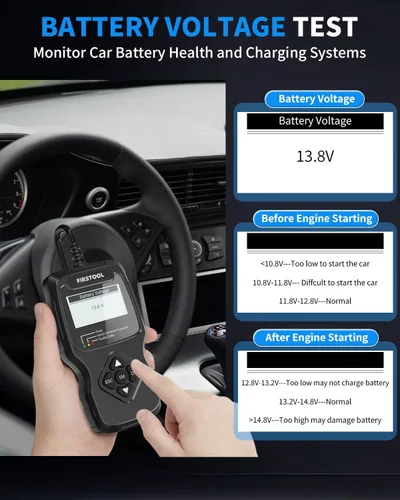 Miniatura 7 de Escáner OBD2 para automóvil FIRSTOOL, lector de código de diagnóstico OBD2 con preparación I/M, probador de batería, luz de control del motor
