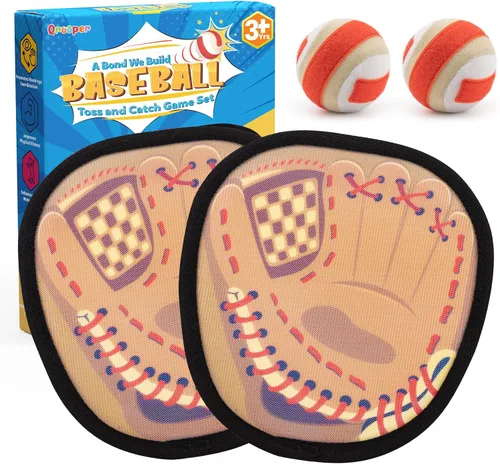 Juego de pelota de lanzar y atrapar guantes de entrenamiento de béisbol para niños, juguetes de playa para niños de 3, 4, 5, 6, 7, 8 años, regalos