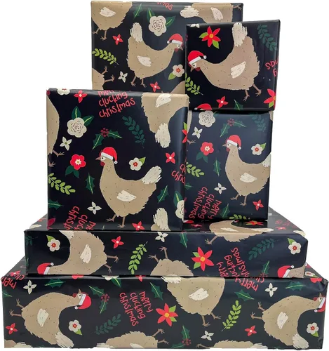 Miniatura 31 de Dtiafu Papel de Regalo Navideño Afroamericano Papel de Regalo Negro de Papá Noel a Granel Diseños Lindos de Navidad para Personas Negras