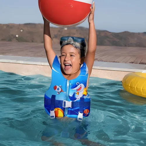 Miniatura 6 de REALIKE Chaleco de Natación para Niños Flotadores para Niños Pequeños Correa de Seguridad Ajustable Ayudas de Natación para Niños Pequeños Niños