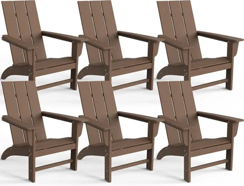 Miniatura 33 de Silla Adirondack moderna, sillas de patio de plástico HDPE para todo tipo de clima, silla para hoguera, sillas de césped al aire libre para terraza