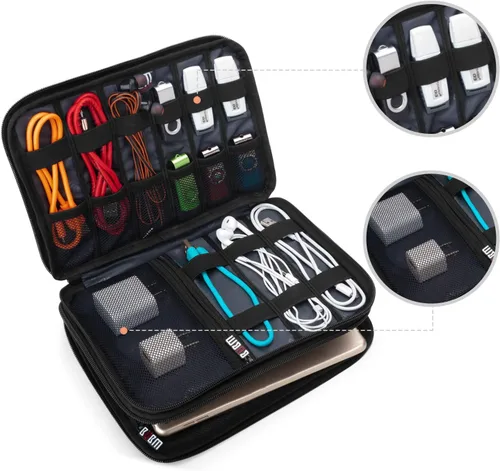 Miniatura 2 de Organizador de equipaje con doble capa para viajes BUBM, para llevar dispositivos y accesorios electrónicos., Azul, 2 capas M