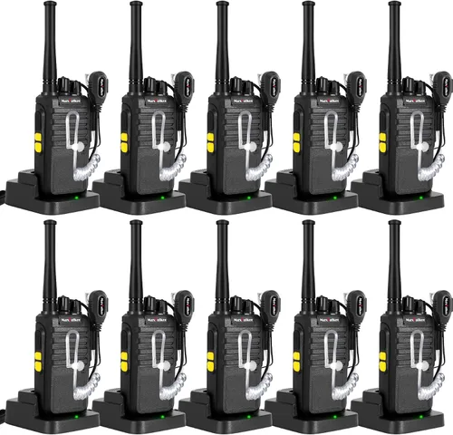 Radios Walkie Talkies de largo alcance: MaxTalker MT4D Walkie Talkies recargables para adultos con auricular mejorado, radio bidireccional de carga