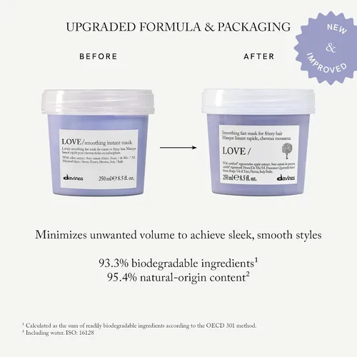Miniatura 3 de Davines LOVE/Smoothing Instant Mask, Taming Anti-Frizz Fast-Acting Action for Wavy, Unruly, Coarse Hair - Smooths Flyaways & Reduces Volume in 30