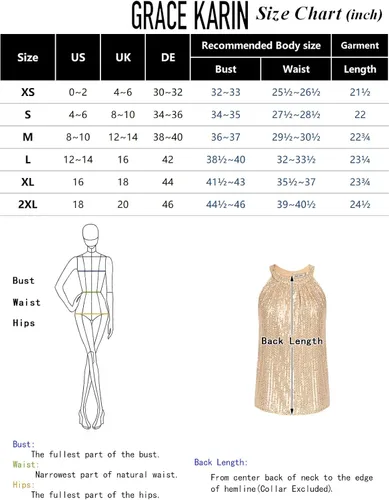 Miniatura 5 de GRACE KARIN Sequin Halter Tops for Women Sleeveless Dressy Sparkle Tank Camisole Tops Party Club Cocktail Vest Shirt