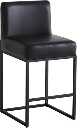 Miniatura 17 de Taburetes de bar de altura de mostrador, taburetes de bar de 26 pulgadas, 1 juego, taburetes de cocina modernos de cuero sintético con respaldos