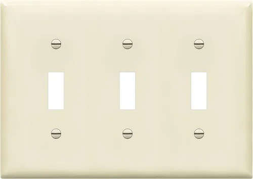 Miniatura 24 de ENERLITES Placa de interruptor triple para pared, placa para interruptor de palanca, acabado brillante, tamaño estándar de 3 posiciones 4.50" x Gris