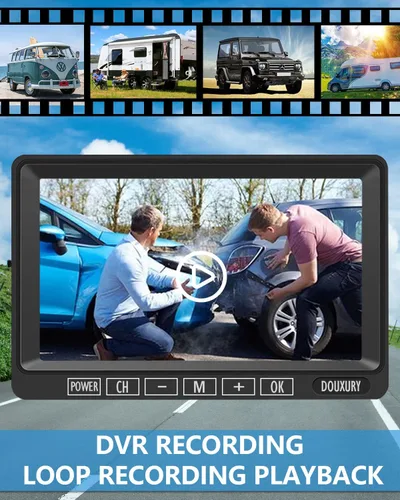 Miniatura 3 de Cámara de respaldo inalámbrica para autocaravana DOUXURY IP69 impermeable con ángulo de visión amplio de 170°, cámara de visión trasera HD 1080P +