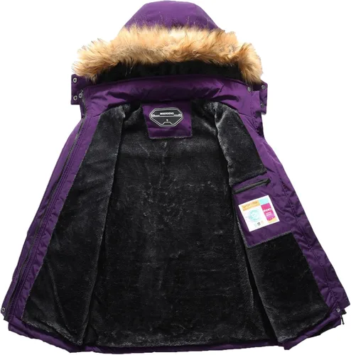 Miniatura 3 de MOERDENG Chaqueta de esquí impermeable para mujer, abrigo de nieve con capucha para invierno, chaqueta de esquí resistente al viento para mujer