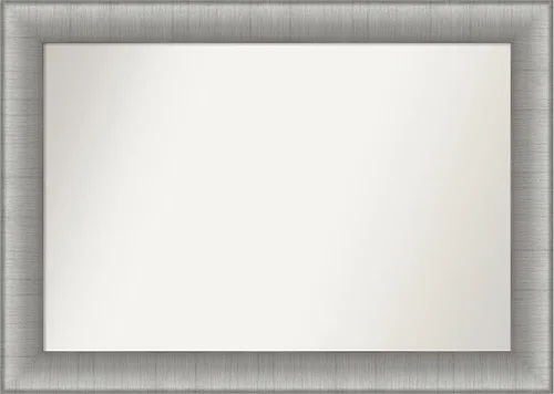 Miniatura 119 de Amanti Art Espejo de baño plateado para sobre fregadero, 28 x 47 pulgadas, espejo rectangular de plata imperial, marco de madera tradicional de gran