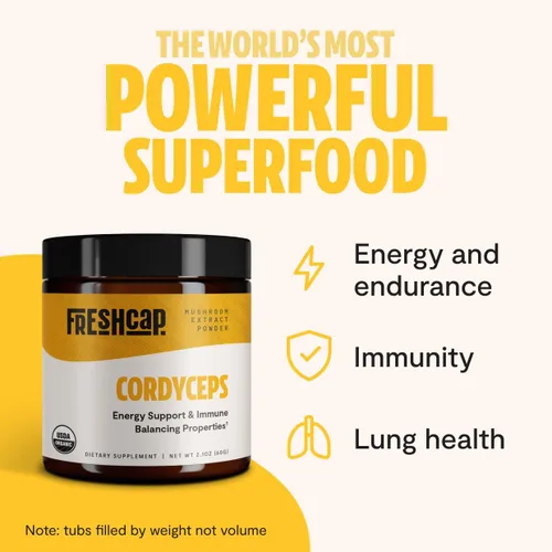 Miniatura 3 de FreshCap Mushrooms Paquete energético (polvo Cordyceps y polvo complejo de hongos definitivo)