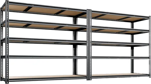 Miniatura 14 de Estantería de Garaje de 48" de Ancho, Estantes de Almacenamiento de 3050 LBS Resistentes, Unidad de Estantería Metálica de 5 Niveles Ajustable