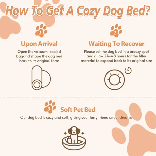 Miniatura 9 de JOLLYVOGUE Cama Calmante para Perros Pequeños - Cama para Perros Pequeños en Forma de Dona Lavable de 23 Pulgadas para Gatitos y Cachorros, Camas