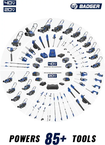 Miniatura 7 de Wild Badger Power Cortasetos de 20 V mejorada, inalámbrica de 22 pulgadas con protector y parachoques, ligera, potente, batería de 2.0 AH y cargador