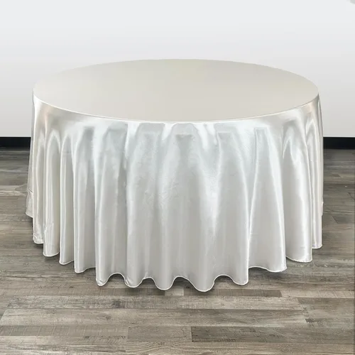Miniatura 9 de YOUR CHAIR COVERS - Mantel redondo de satén de 120 pulgadas, color rubor, manteles de mesa redondos para mesas de banquete de 5 pies Blush