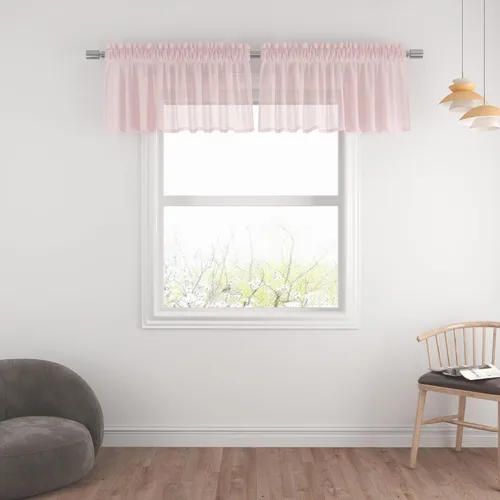 Miniatura 98 de UPOPO Paneles de Cortina Beige Pequeños Cortinas Transparentes de Gasa de 16 Pulgadas de Largo Cortinas de Cocina de Voile con Textura de Lino