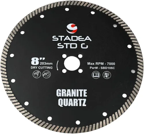 Miniatura 8 de SBD101C Hoja de sierra de diamante de 4 pulgadas de corte continuo turbo seco - Corta granito cuarcita, compatible con amoladora, cortador