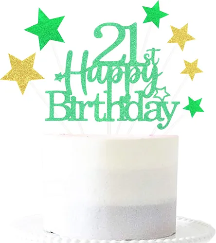 Miniatura 26 de Decoración brillante para tarta de primer cumpleaños feliz con estrella, adornos personalizados para tarta de 1 cumpleaños, decoraciones de fiesta