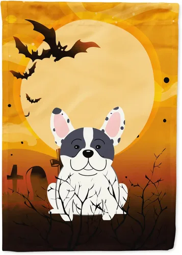 Miniatura 259 de Caroline's Treasures BB4307GF - Bandera de Halloween Airedale para jardín, bandera decorativa para patio exterior, obras de arte de patio, macizos
