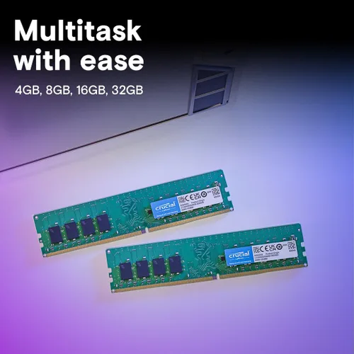 Miniatura 4 de Crucial Kit de RAM DDR4 de 16 GB (2 x 8 GB), 3200 MHz (PC4-25600) CL22 Memoria de escritorio, UDIMM 288-Pin, reducible a 2933/2666 MHz, compatible