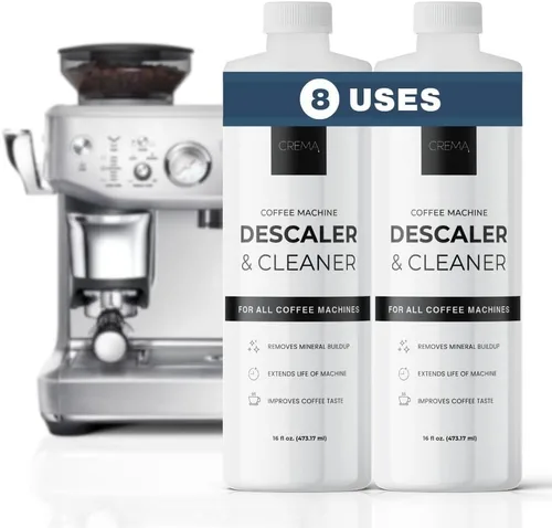 CREMA Productos de café – Descalcificador y limpiador para máquina de café – Compatible con todas las máquinas – 32 fl oz (8 usos)