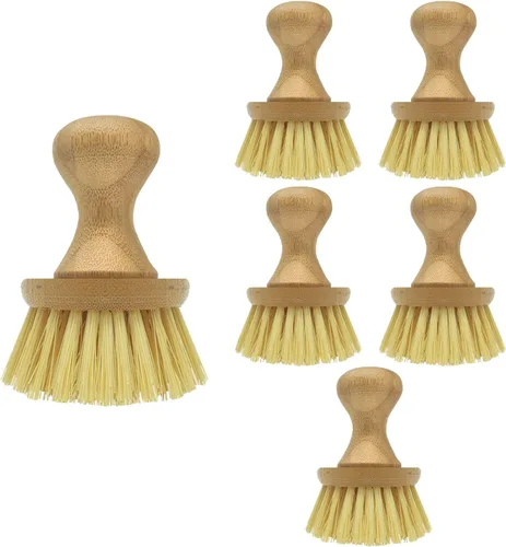 Miniatura 8 de LOLA Cepillo vegetal con perilla de bambú cómodo, cerdas de polietileno duraderas, bambú natural, fibras son botellas de soda/agua recicladas, 1