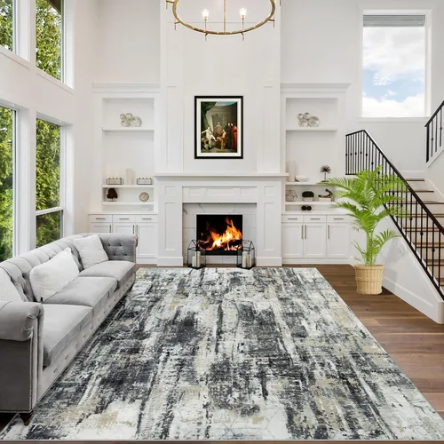 Miniatura 16 de Alfombras de Pasillo Lavables de 2'6''x8': Alfombra de Pasillo Moderna Abstracta para Interiores, Suave, Pelo Bajo, Alfombra Delgada, Multi