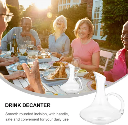 Miniatura 4 de Decantador de vino de vidrio con asa, decantador de vino tinto transparente para amante, jarra