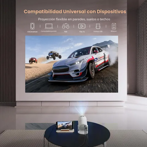 Miniatura 8 de WISHOLY Mini proyector con WiFi y Bluetooth, proyector de películas portátil con rotación de 180°, compatible con 1080P HD, corrección vertical