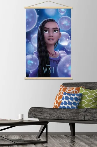 Miniatura 2 de Trends International Disney Wish Asha - Póster de pared de una hoja, 22.37 x 34.00 pulgadas, paquete de impresión premium y colgador de madera