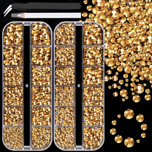 Miniatura 13 de 30000 diamantes de imitación de resina para deslumbrar con pegamento de joyería B7000, gemas de imitación doradas para manualidades, ropa, vasos