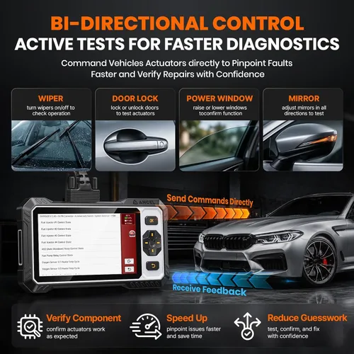 Miniatura 2 de ANCEL FX6100 Herramienta de escaneo bidireccional, escáner de diagnóstico OBD2 de sistema completo con reinicio de 15+, almohadilla de Blcak