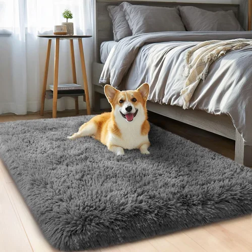 Miniatura 34 de qulint Alfombras de área de 5 x 7 pies para sala de estar, alfombra suave y esponjosa para dormitorio, alfombra de habitación de niños grandes, Gris