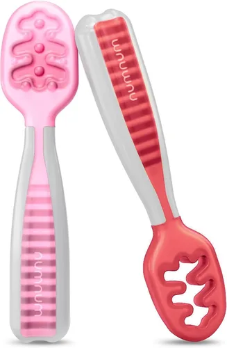 Miniatura 22 de NumNum Juego de Cucharas para Bebé, Baby Essentials Pre-Cuchara GOOtensils para 6+ Meses, Cucharas de Autoalimentación de Primera Etapa para Destete