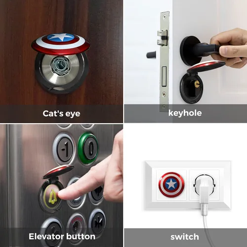 Miniatura 5 de Cubierta para botón de arranque de motor de coche, ABS, cubierta para interruptor de encendido, Capitán América, aro para botón de arranque