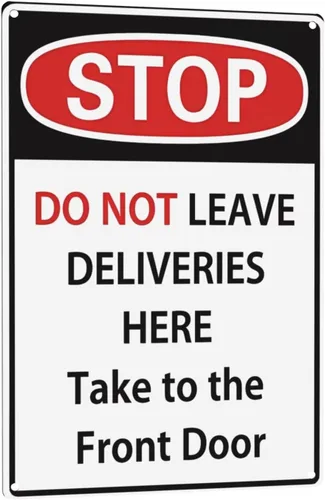 Miniatura 15 de Letrero de metal rústico vintage de 8 x 12 pulgadas – Please Leave Packages Here with Finger Flecha Retro Advertencia, Cita, Decoración de pared