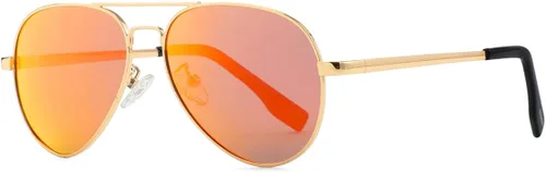 Miniatura 35 de Gleyemor Lentes de sol polarizados estilo aviador para niños y niñas, jóvenes, adolescentes, dos tamaños de 1.969 in y 2.047 in