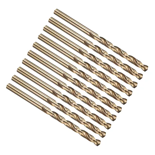 Miniatura 155 de PATIKIL Broca Jobber de 0.039 in, vástago recto M35 cobalto 5% acero de alta velocidad 135° acabado dorado para metal duro de acero inoxidable - 2