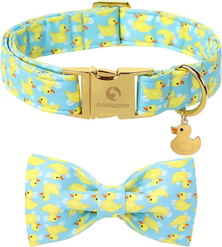 Miniatura 20 de DOGWONG Collar de otoño para perro con lazo, collar de moño para perro de Acción de Gracias, collar ajustable de algodón de otoño con hoja de arce
